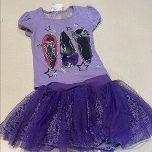 Purple Kids Costume Dress with Tulle Skirt